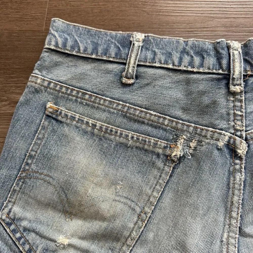 Vintage Levis Big E Jeans Shorts Mens 34 Blue Denim Orange‎ Tab Cut Off Jorts 6